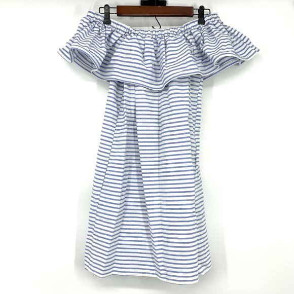 Revolve Line & Dot Stripe Off Shoulder Lea Dress - Picture 2 of 9